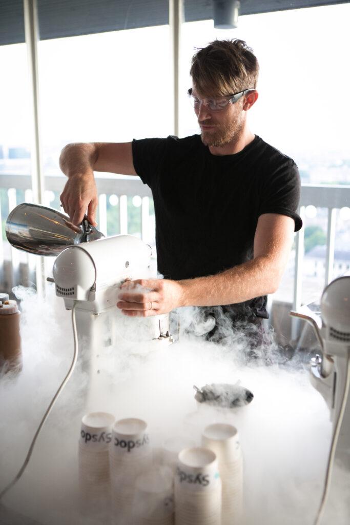 Liquid nitrogen ice cream bar hire by Sixth Sense Events