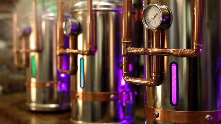 Alche-Mist flavour vapour chambers counter station with multi-colour LED gauges