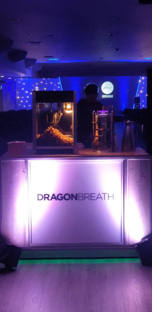 Illuminated dragon breath popcorn bar station